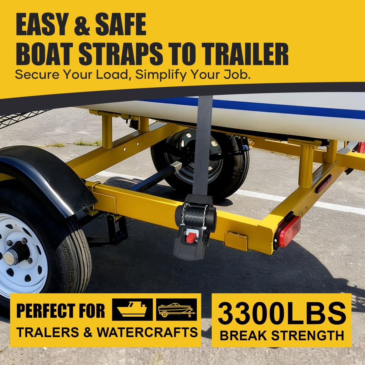 Ayaport next to ruler showing 2in by 8ft strap size for correct fit planning