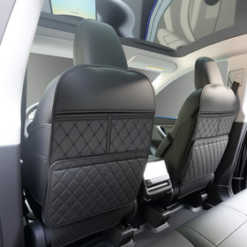 Aycsiyana front view showing both seat back protectors and organizer pockets for tidy rides