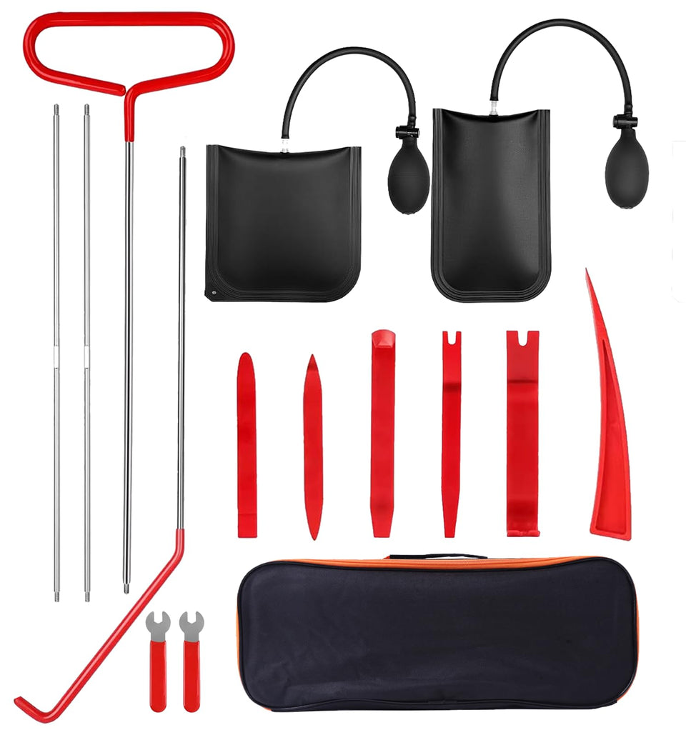 AYHUDFEK front view of 16-piece kit shows organized tools and bag for quick access
