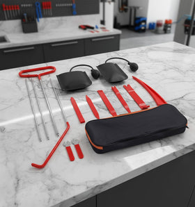 AYHUDFEK tools in use prying dashboard trim to protect surfaces during repairs