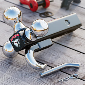 Ayleid close-up of 1-7/8, 2, 2-5/16 balls highlighting silver finish and rust resistance
