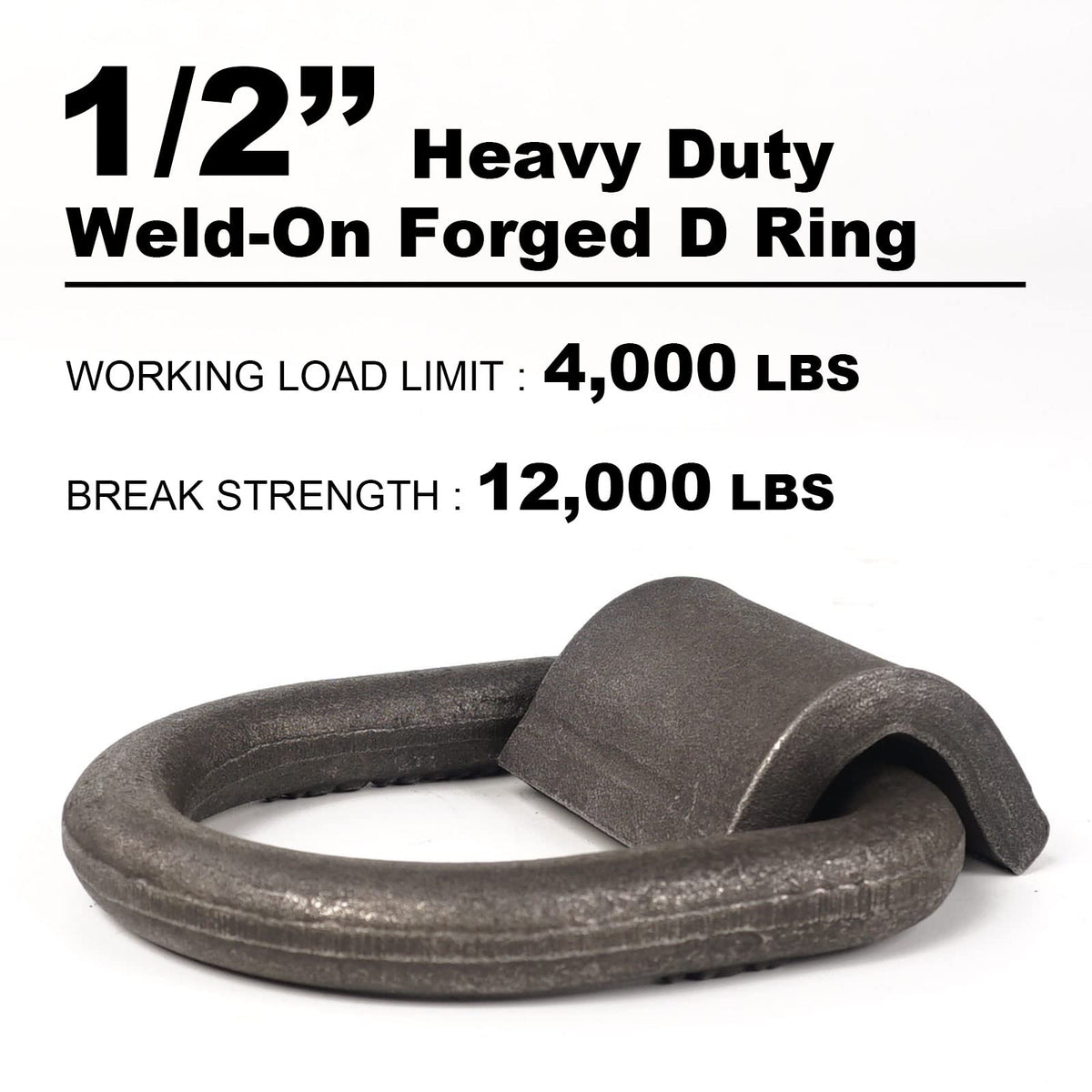 AYMMIC close-up of forged 1/2 inch D-ring showing solid steel and durable finish