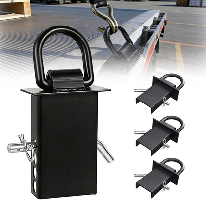 AYMMIC front view of four D rings showing durable finish and compact profile for strong tie-downs