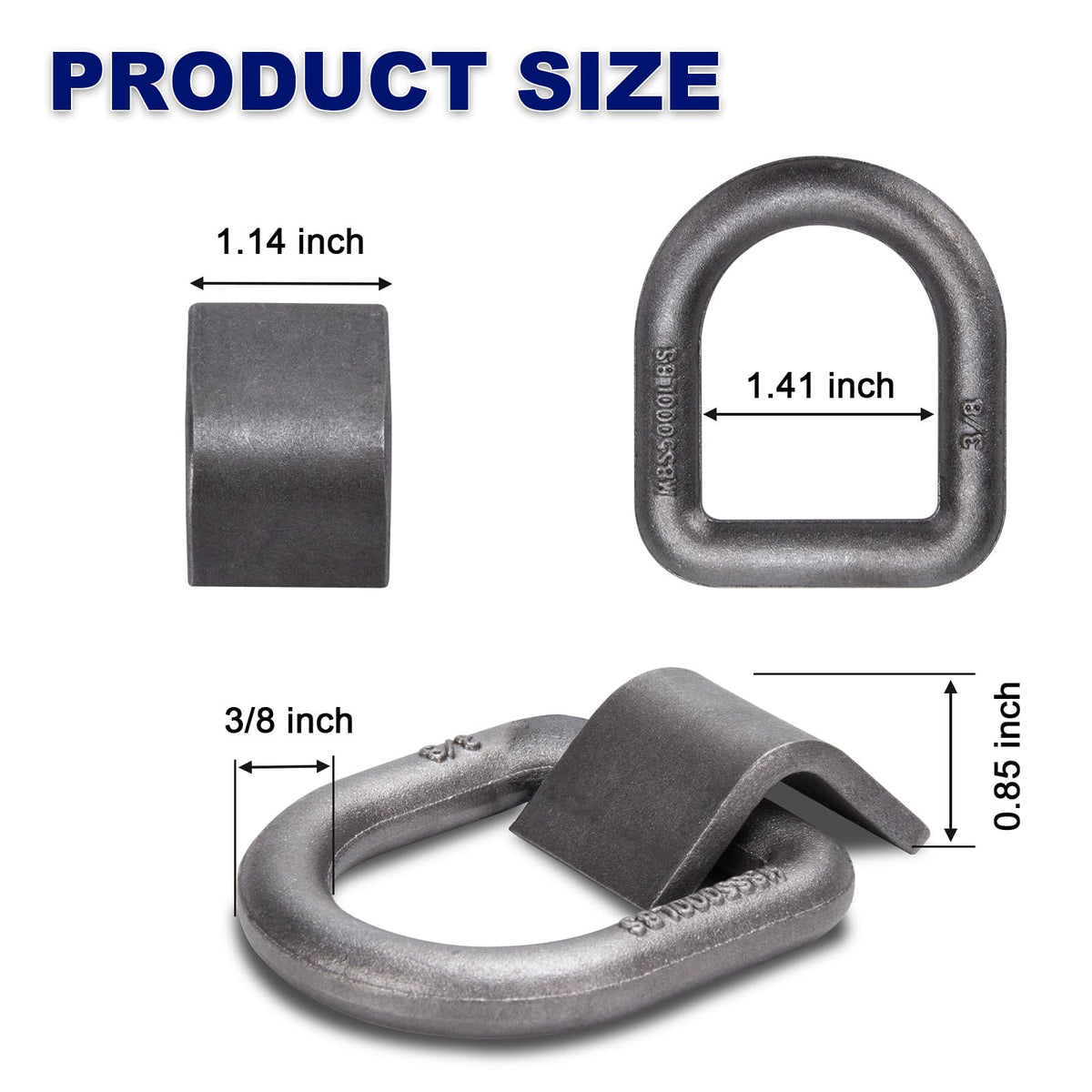 AYMMIC D-ring welded to trailer frame securing cargo, demonstrates reliable anchor point