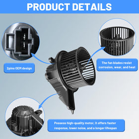 AZ-HAPPYMALL blower motor installed in vehicle rear HVAC housing demonstrating fitment