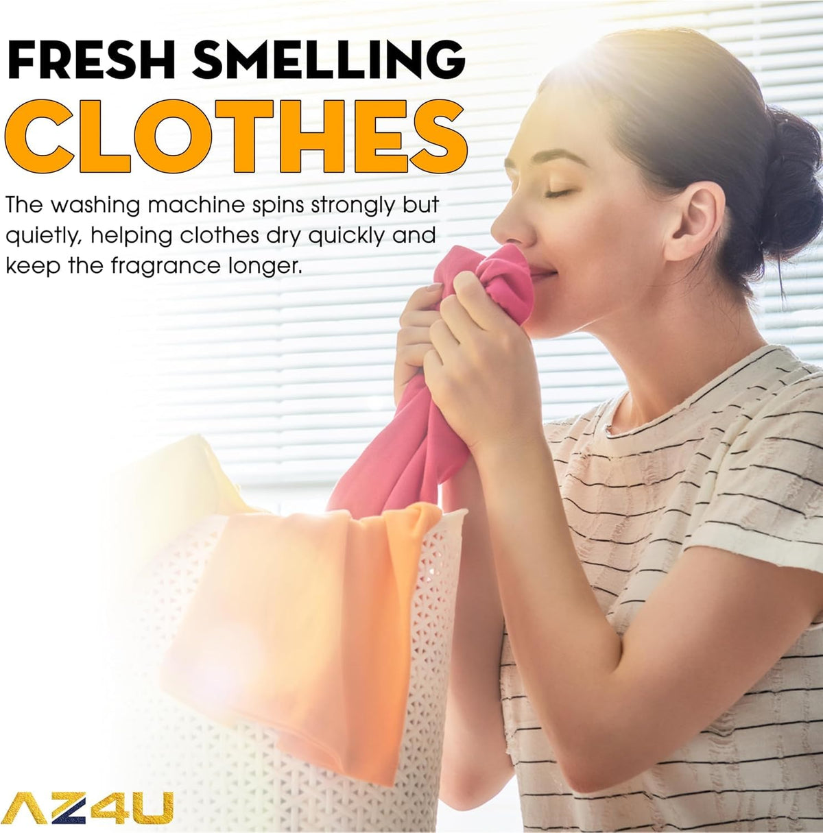 AZ4U in a modern laundry room setting showing a quiet, stable washer after repair