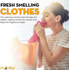 AZ4U in a modern laundry room setting showing a quiet, stable washer after repair