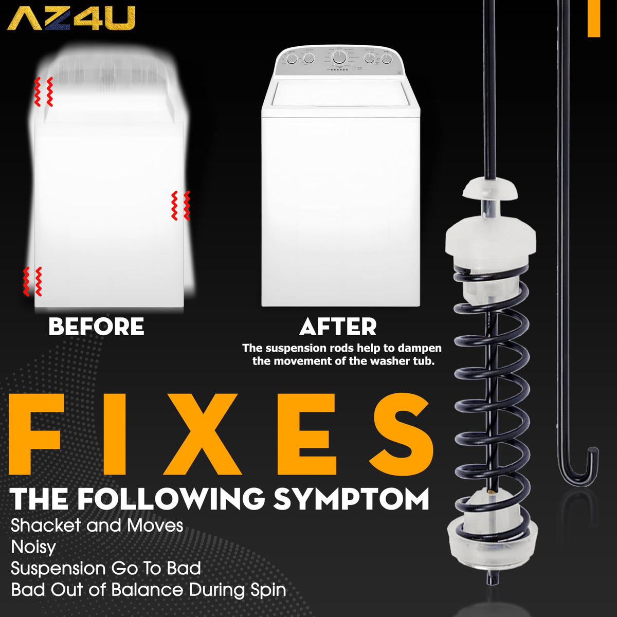 AZ4U suspension kit laid out on workbench showing all included parts for complete repair