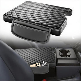 AZEAM front view of center console cover showing neat fit and black finish