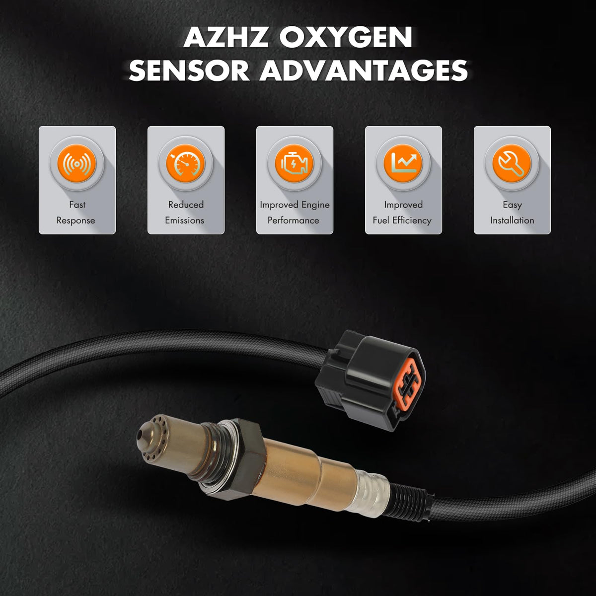 AZHZ sensor wiring laid out to show 380mm length and routing benefit