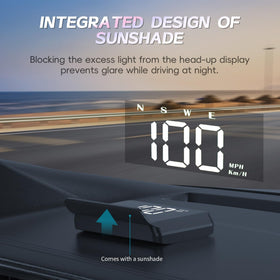 AZIJYV HUD rear view with USB port for easy plug-and-play power