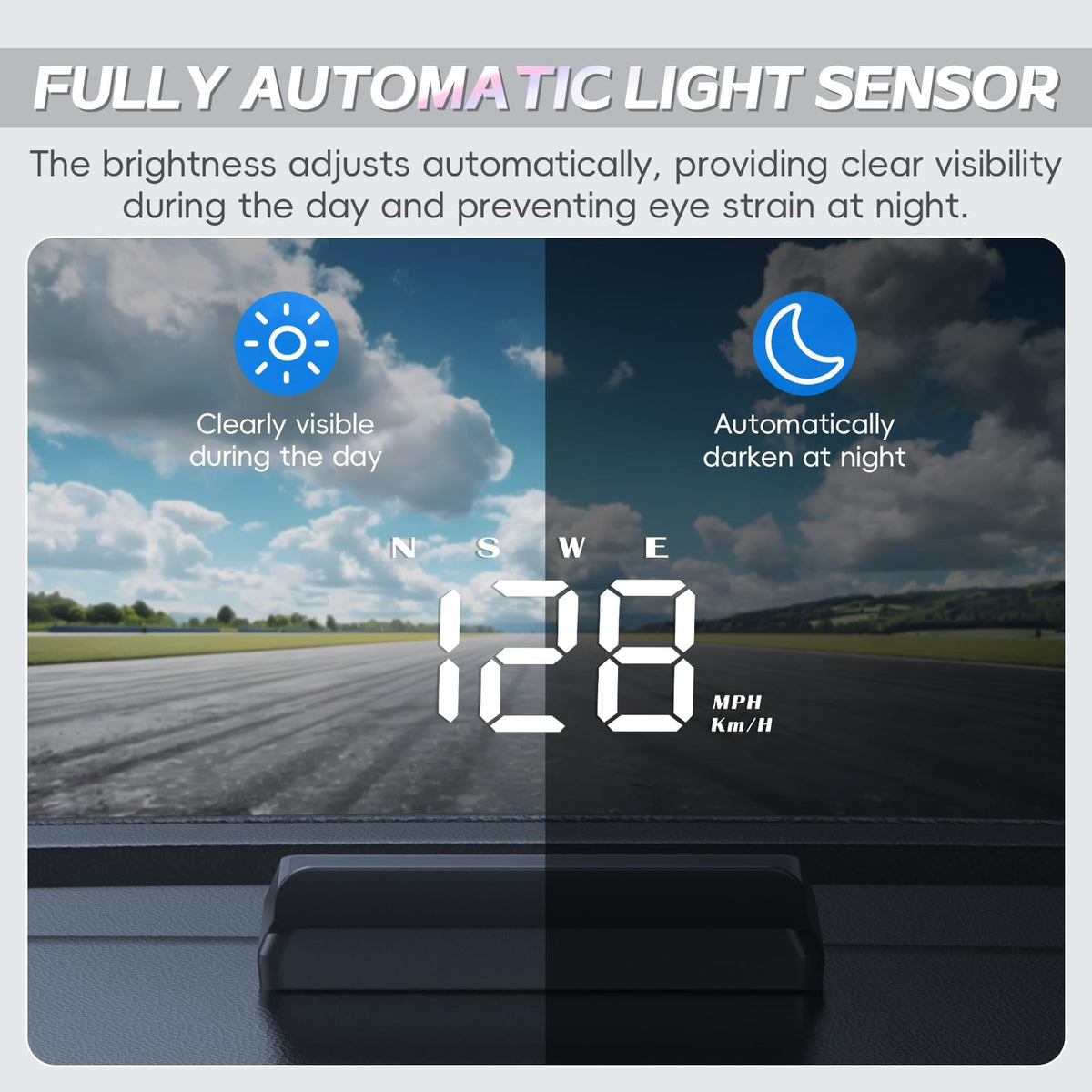 AZIJYV HUD projecting speed onto windshield for hands-on driving safety