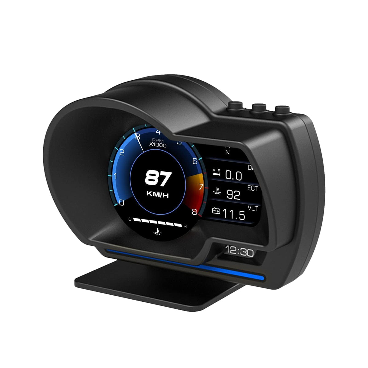 AZIJYV front display showing speed and RPM for quick glance safety