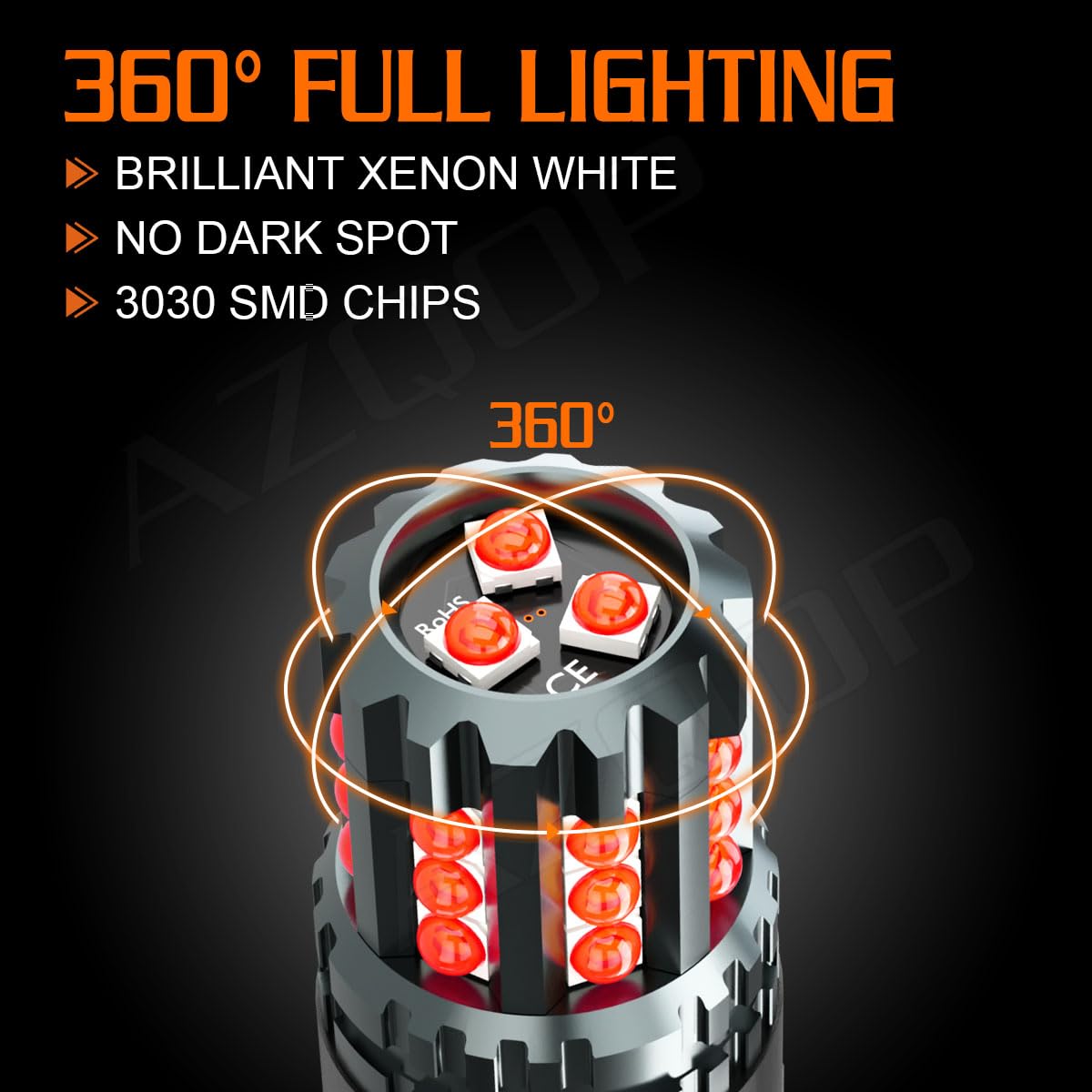 AZQOP side profile of aluminum bulb housing for improved heat dissipation