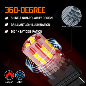 AZQOP next-to-incandescent comparison showing lower power draw and brighter output