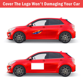 AzReference magnet next to car door handle showing 24x12 scale and full coverage