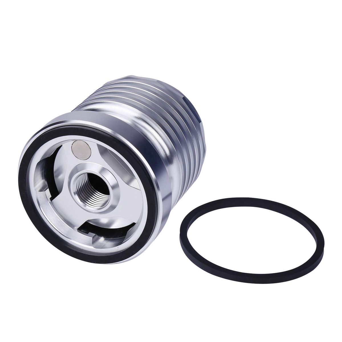 Azumka filter installed on Harley engine demonstrating direct-fit convenience