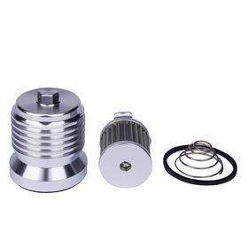 Azumka stainless steel oil filter front view showing robust build and fitment benefit
