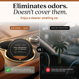 Azuna pod placed in cup holder showing scale and unobtrusive design benefit