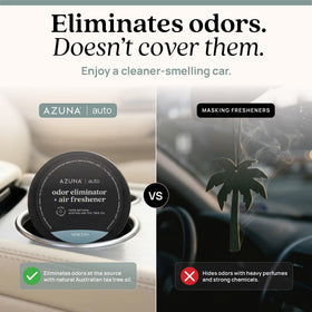 Azuna pod in cup holder demonstrating discreet continuous odor elimination