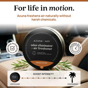 Azuna pod tucked under seat demonstrating targeted odor control benefit
