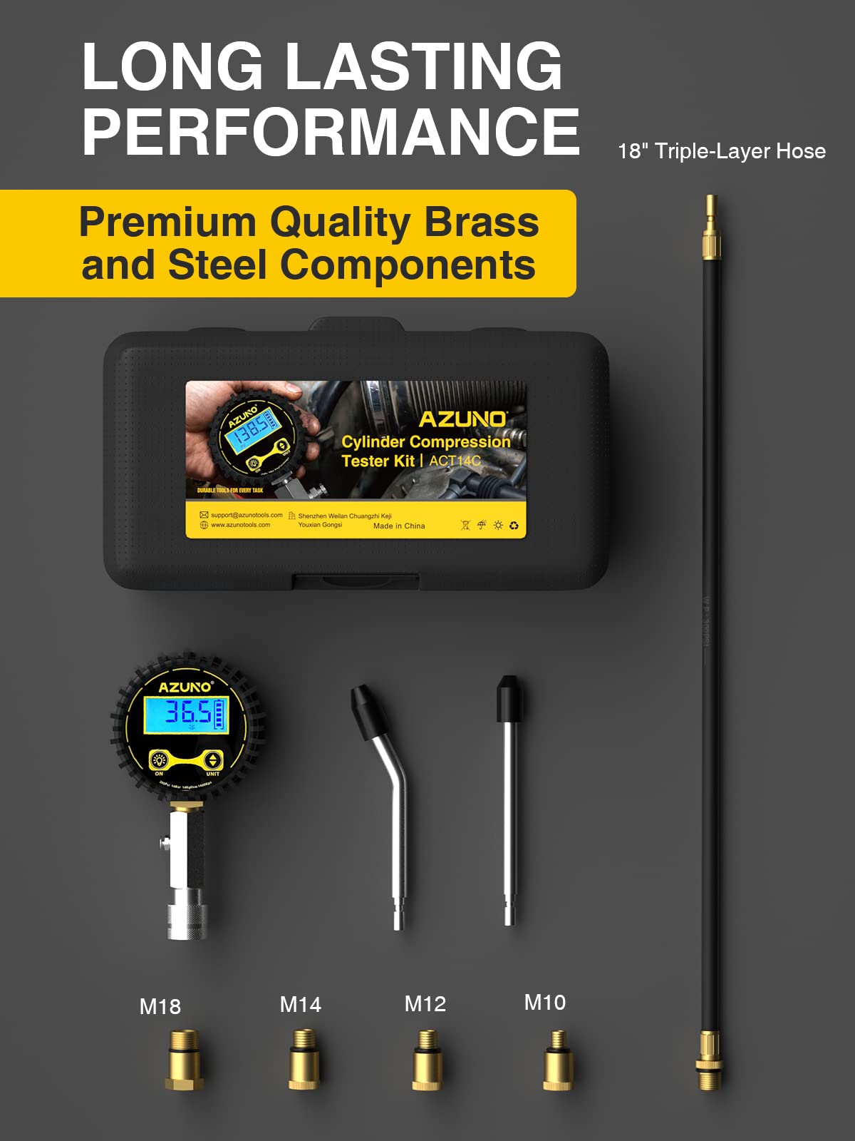 AZUNO bleeder valve detail showing controlled pressure release for repeat tests