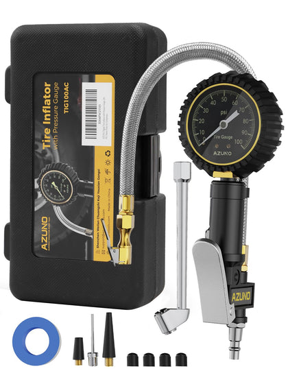 AZUNO front view showing metal body and integrated gauge for reliable durability