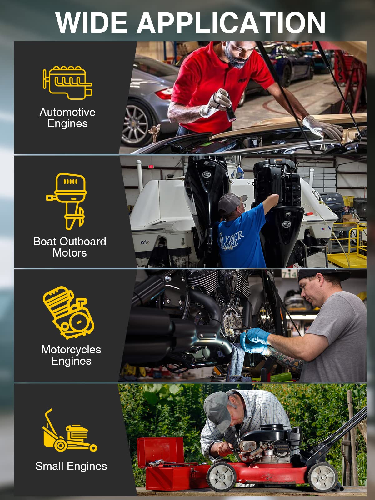 AZUNO in use on engine showing real-world diagnostics and reliable measurement