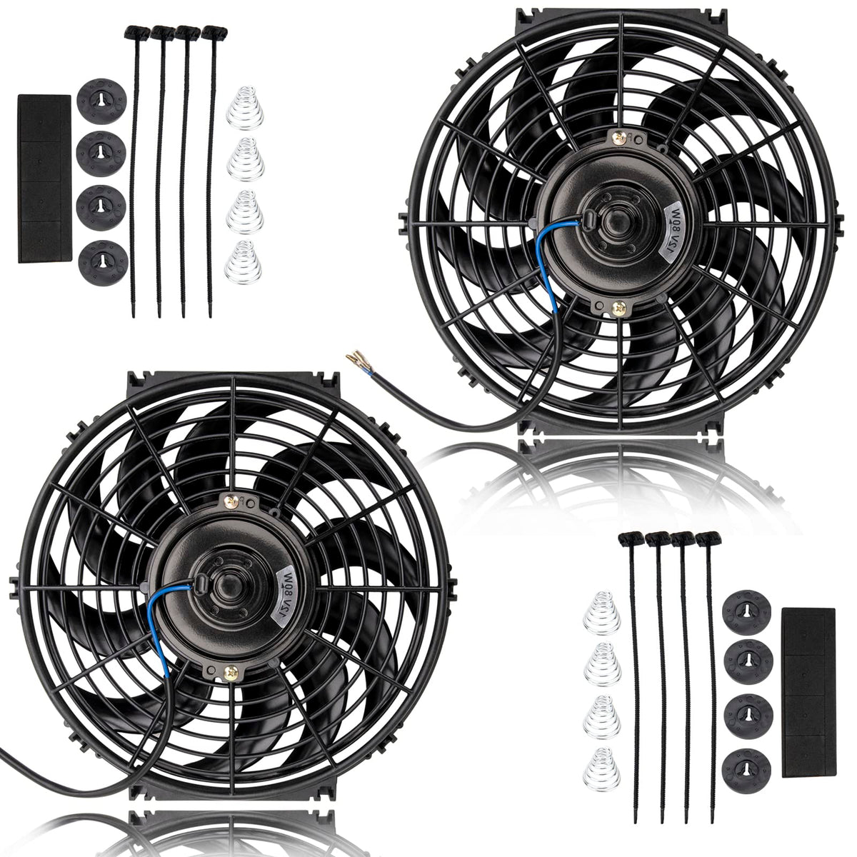 AZUNYYDS front view of 12-inch fan showing compact airflow benefit