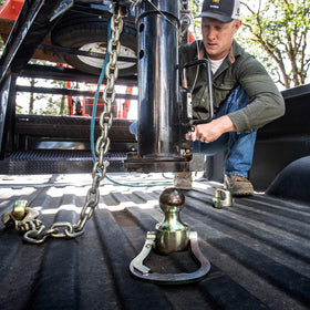 B&W kit installed in truck puck showing factory-compatible fitment