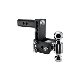 B&W front view of Tow & Stow ball mount showing sturdy construction and versatility