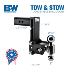 B&W Tow & Stow close-up of stainless pins for quick height adjustment benefit