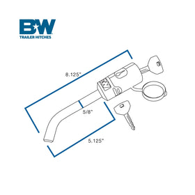 B&W TS51230 installed in a trailer receiver reducing rattle and preventing theft benefit