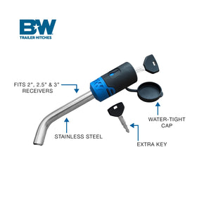 B&W TS51230 closeup of lock cylinder with dust cap showing corrosion protection benefit