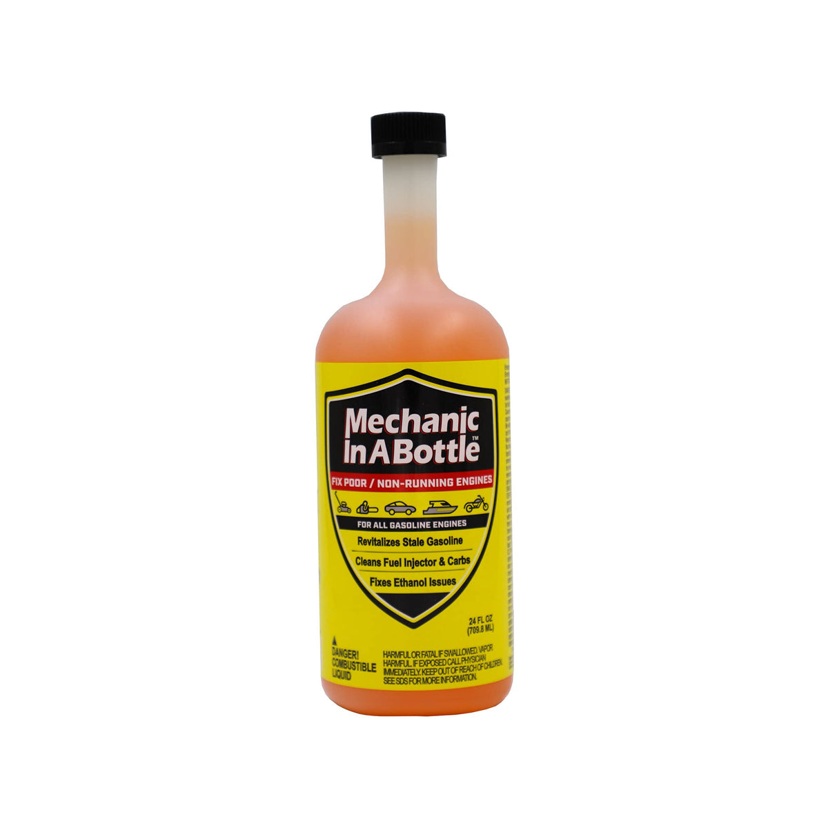 B3C Fuel Solutions bottle front label showing product and benefits for fuel systems