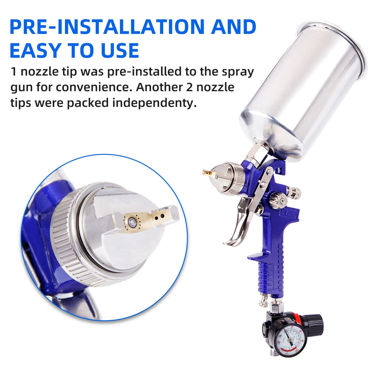 B4B BANG 4 BUCK stainless steel nozzle and needle set displayed for versatile finishes