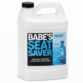 Babe's Boat Care Babe’s Seat Saver front gallon bottle showing label and product benefit
