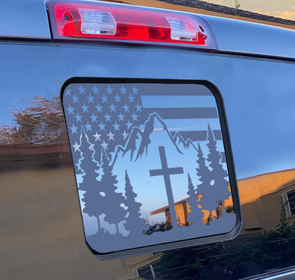 Babynora decal on Jeep Gladiator rear middle window showing precise fit and enhanced style