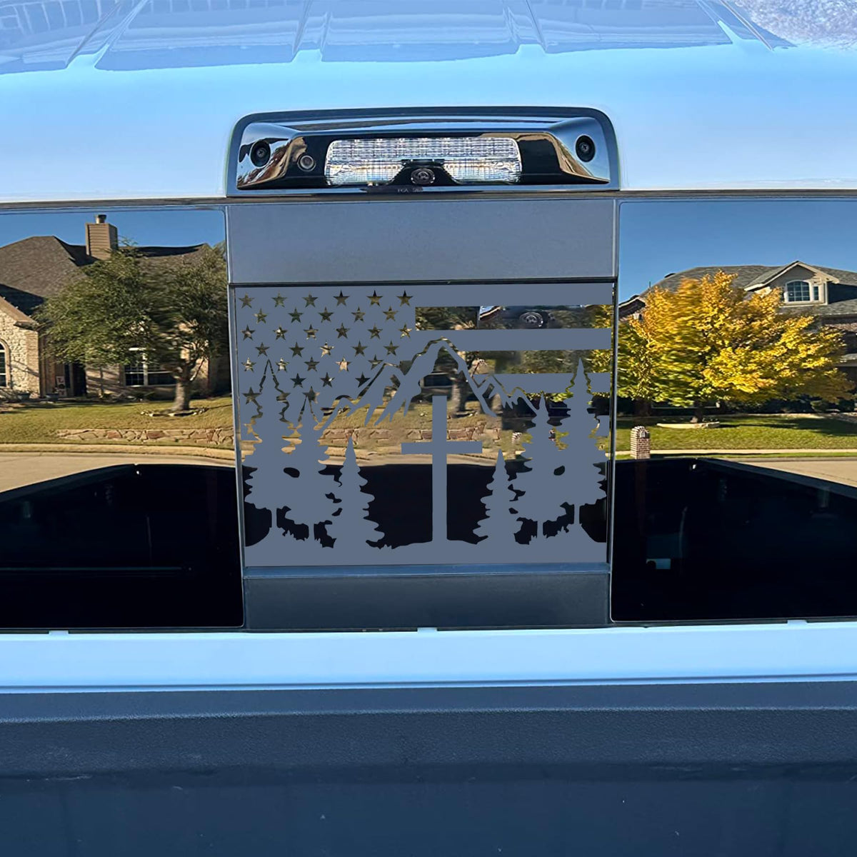 Babynora decal on off-road Jeep Gladiator showcasing patriotic and outdoor appeal