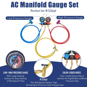 BACOENG manifold gauge dials with top hook for hands-free reading