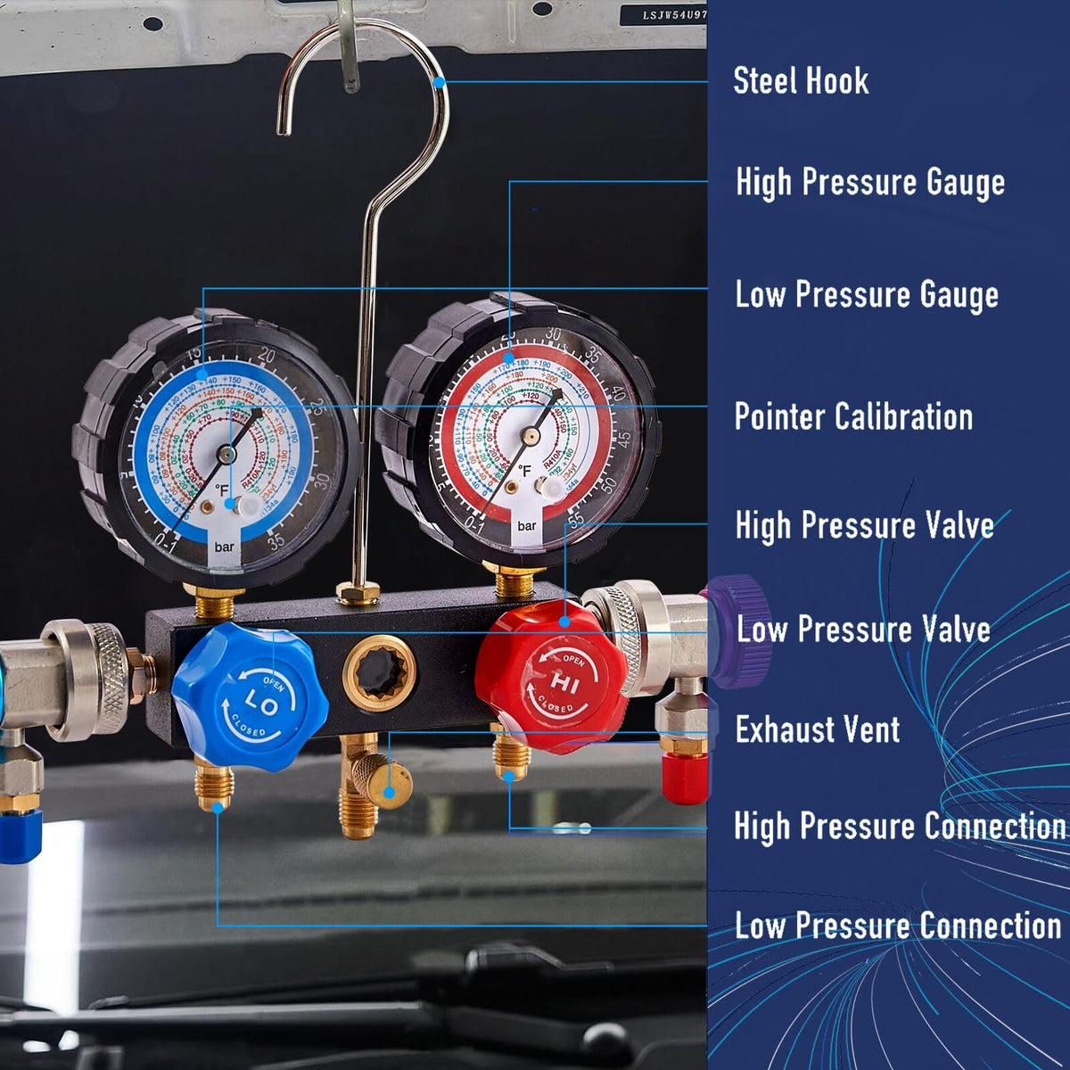 BACOENG pump motor detail highlighting sparkless switch for safer operation