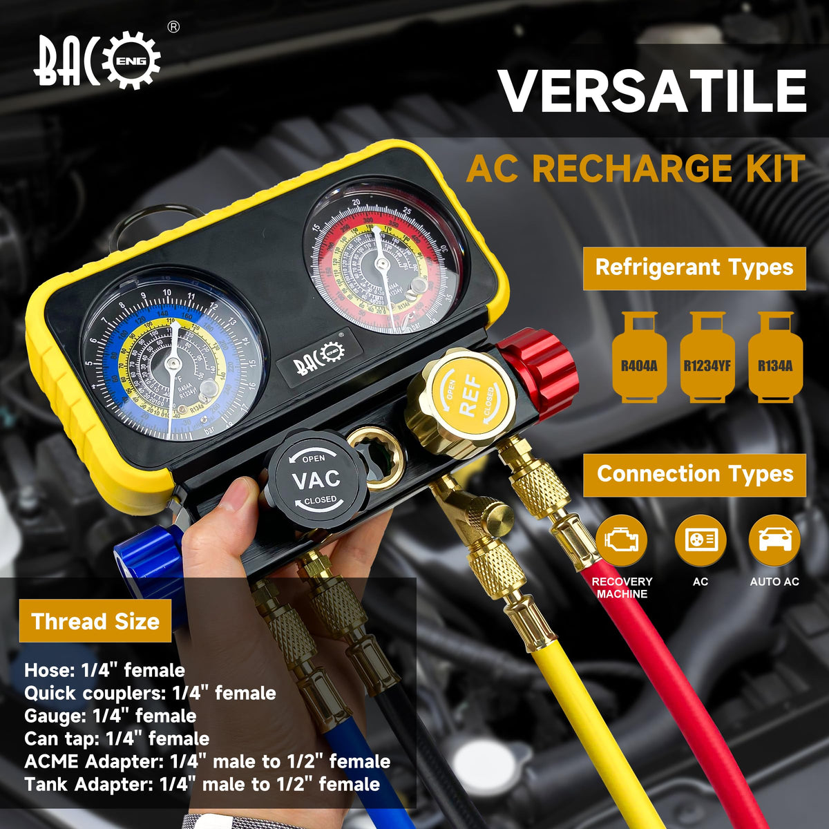 BACOENG valve core wrench and spare parts for on‑site maintenance