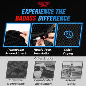 Badass Moto close-up of breathable 3D mesh texture for cooling airflow