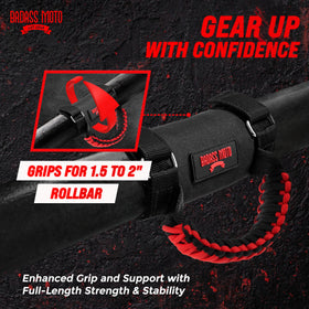 Badass Moto close-up of paracord texture providing improved non-slip grip