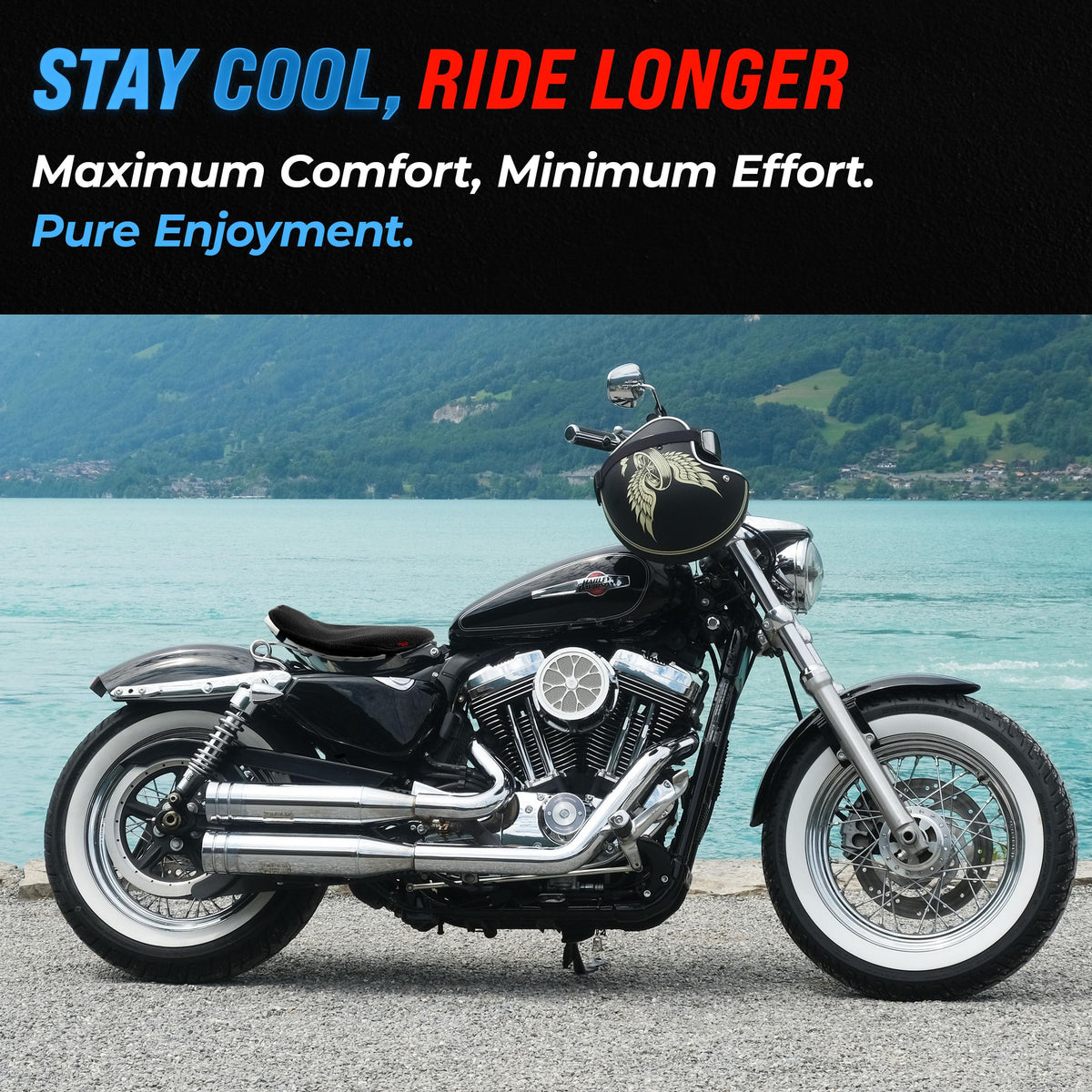 Badass Moto folded compact in tank bag for easy storage on rides