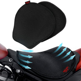 Badass Moto front view of cooling seat cushion showing fit and low profile benefit