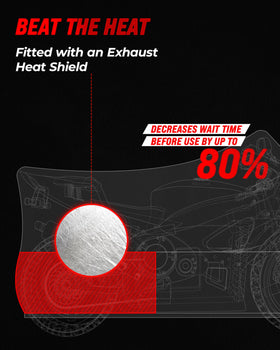Badass Moto beside measuring tape illustrating 108-inch length fit