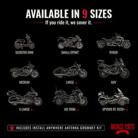 Badass Moto next to tape measure showing true 97-inch sizing benefit
