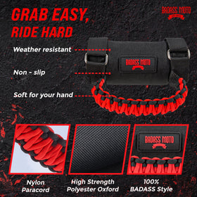 Badass Moto handle next to ruler for size and fit confirmation