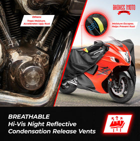Badass Moto cover fitted on street sportbike showing proper fit